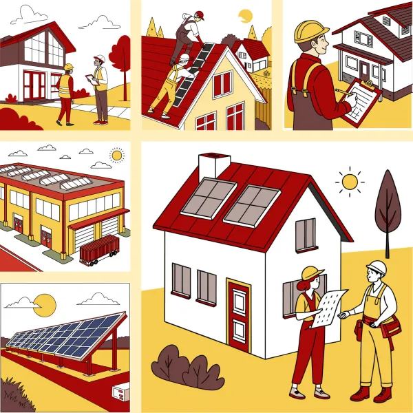 Illustrazione per un sito web per un'azienda di fotovoltaici, Veneto