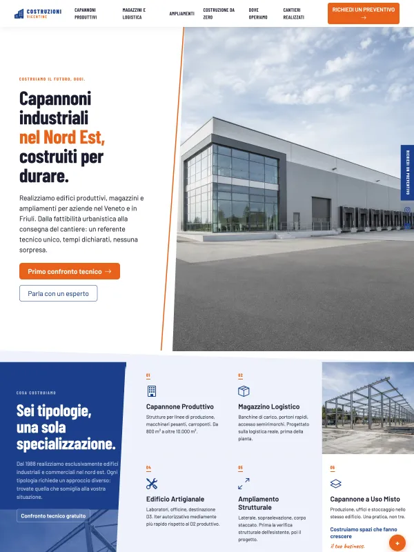 Case sito corporate per impresa di costruzioni industriali &ndash; due intenti B2B, 25 pagine