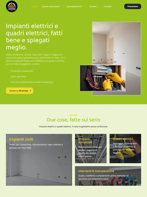 Case study sito vitrina per elettricista – impianti elettrici