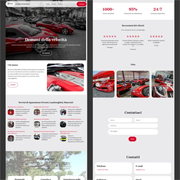 Realizzazione sito presentazione per l'autofficina, provincia di Vicenza