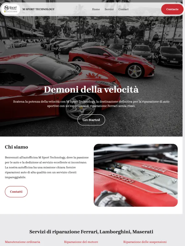 Realizzazione sito di presentazione per l'autofficina, provincia di Vicenza
