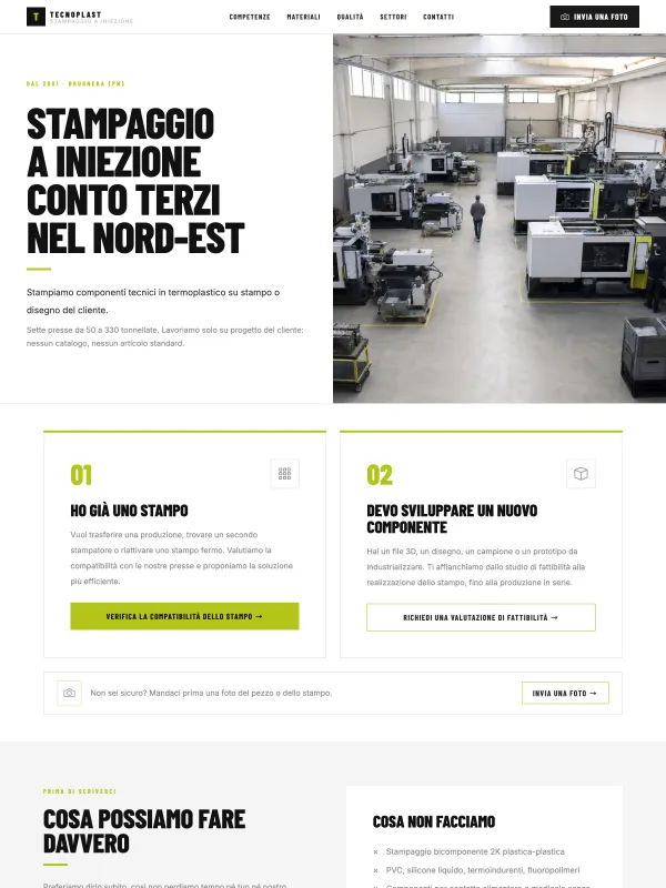 Demo sito corporate per azienda manifatturiera specializzata in stampaggio plastica