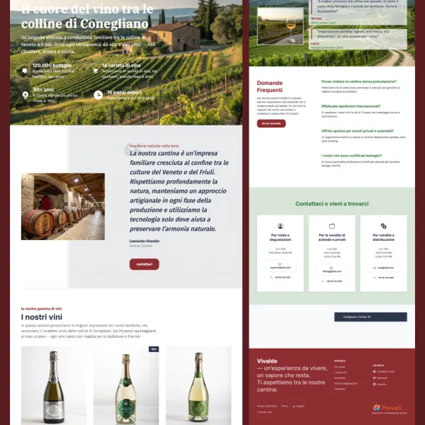 Rifacimento sito web per una cantina, Conegliano Treviso