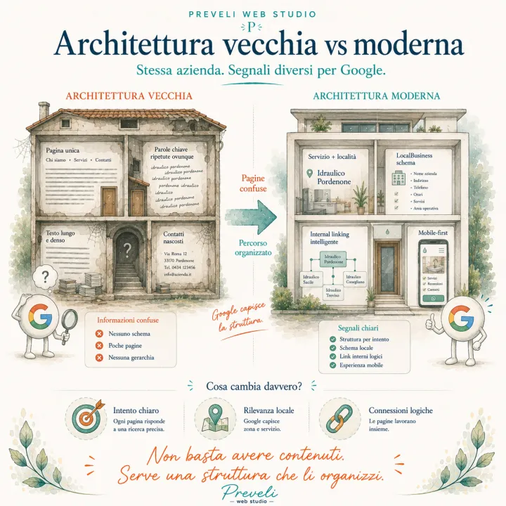 Architettura vecchia vs architettura moderna