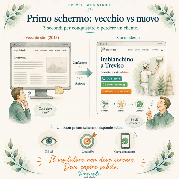 Confronto primo schermo: vecchio vs nuovo