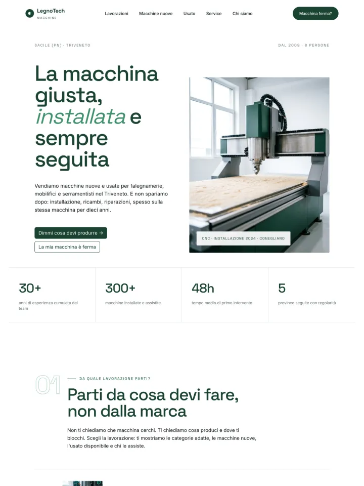 Rivenditore di macchine per la lavorazione del legno – percorso lavorazione e service d'emergenza