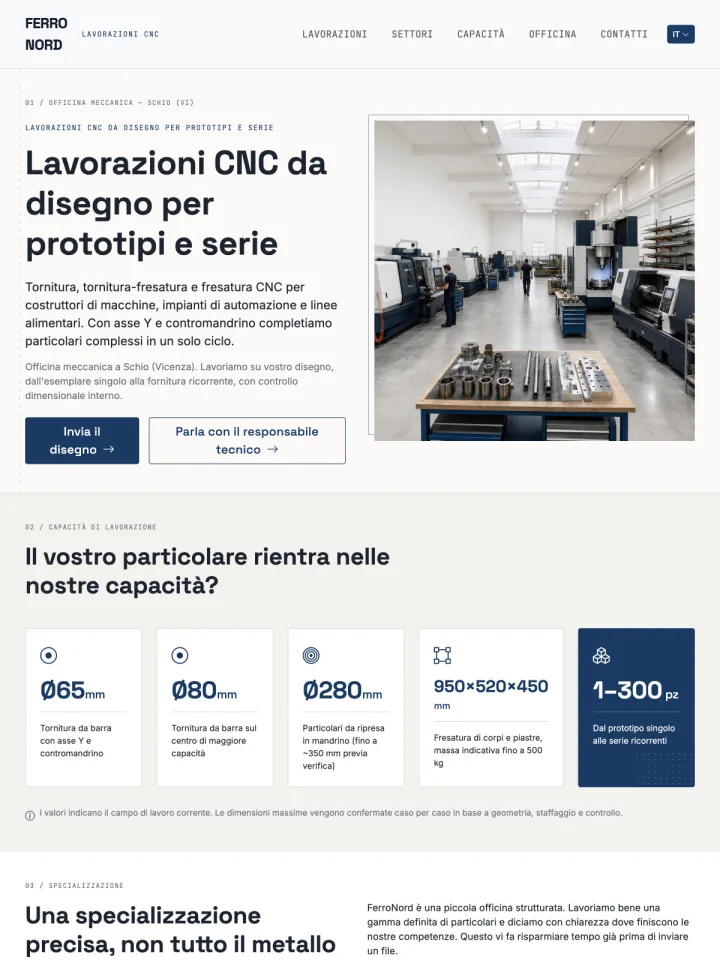 Sito aziendale per produttori: catalogo prodotti, certificazioni e contatti B2B