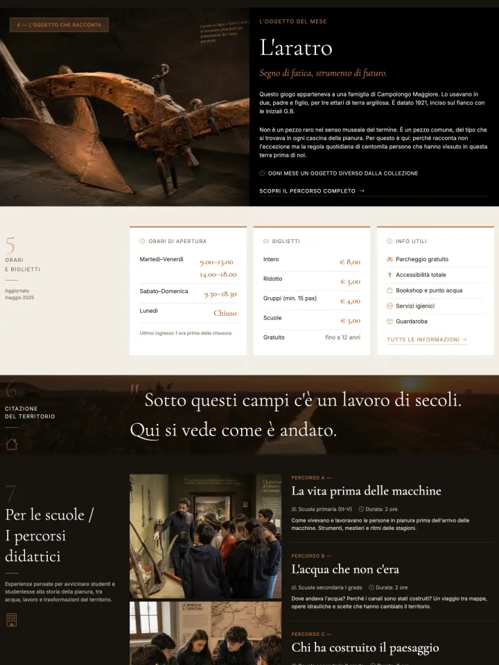 Come appare in pratica: il sito pronto per museo locale