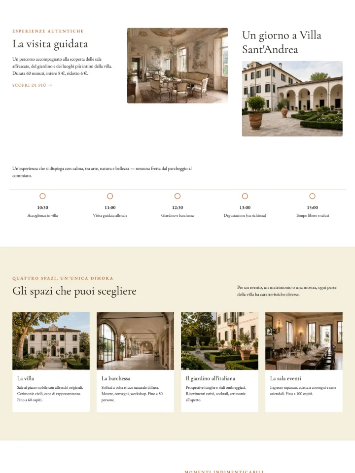 Come funziona in pratica: il sito pronto per villa storica