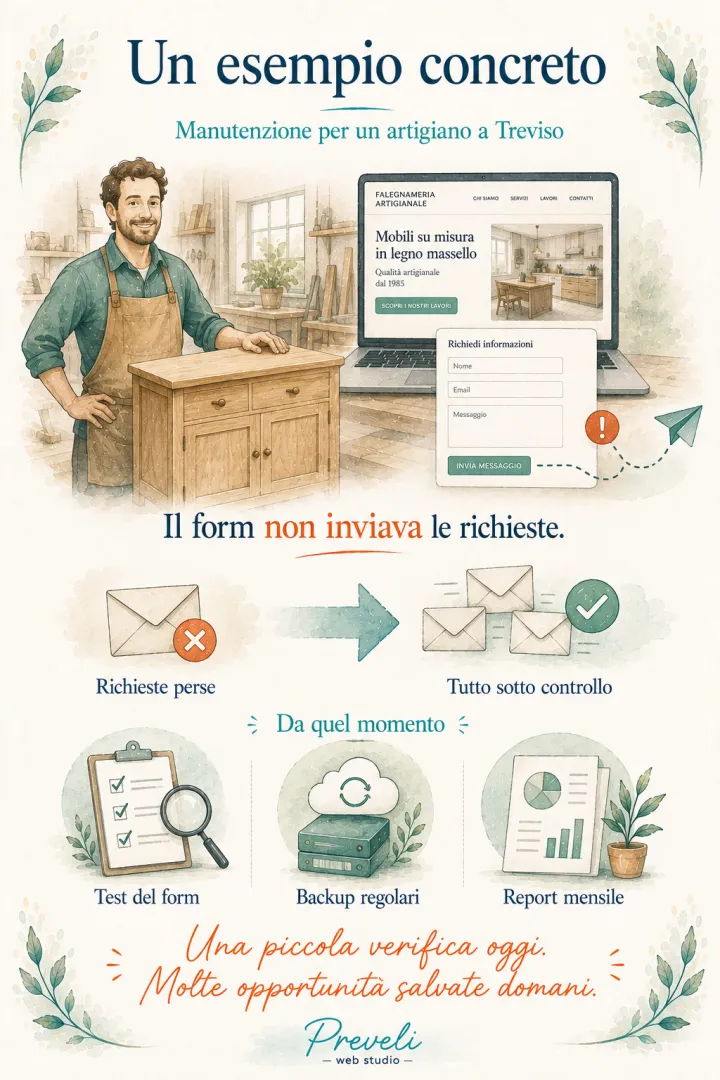Uno scenario tipo: manutenzione per un artigiano in provincia di Treviso