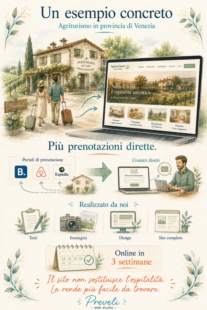 Uno scenario tipo: noleggio sito per un agriturismo in provincia di Venezia
