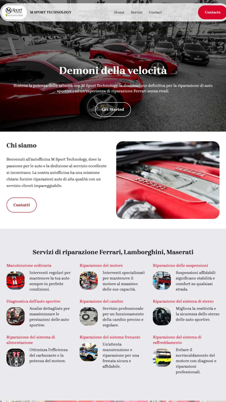 

              Landing page o presentazione del sito con servizi: per officine di riparazione auto locali
    